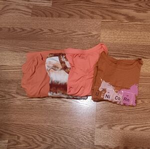 Orange and Brown Graphic T-Shirts